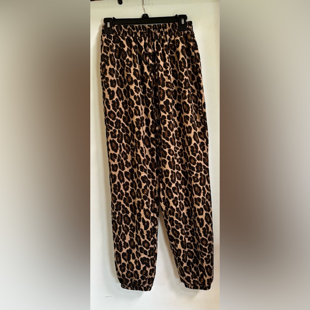 SHEIN Black and Tan Animal Print Trousers